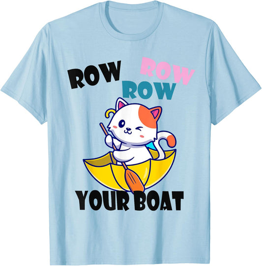 Row Row Row Your Boat Cute Unicorn Funny Kids T-Shirt - T-Shirt | Light Blue