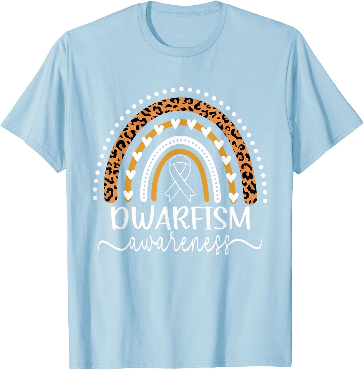 Wear Green Dwarfism Awareness Leopard Rainbow T-Shirt - T-Shirt | Light Blue