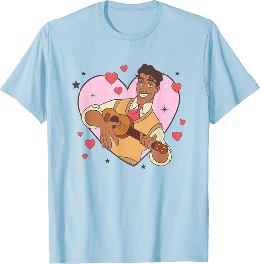 Disney The Princess And The Frog Valentine's Day Naveen Logo T-Shirt - T-Shirt | Light Blue