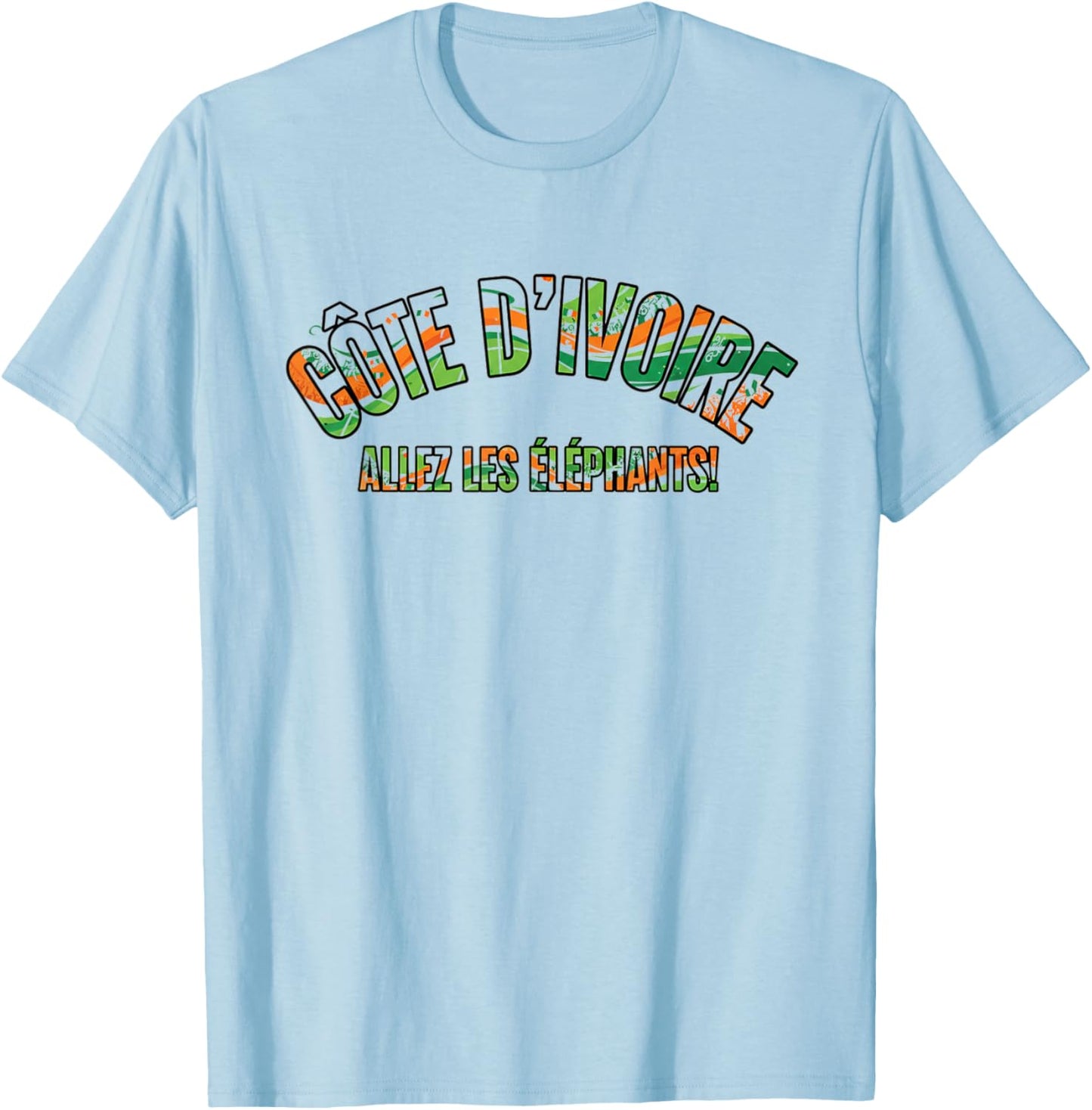 Soccer Fan Shirt 2026 Cote d Ivoire Allez Les Elephants T-Shirt - T-Shirt | Light Blue
