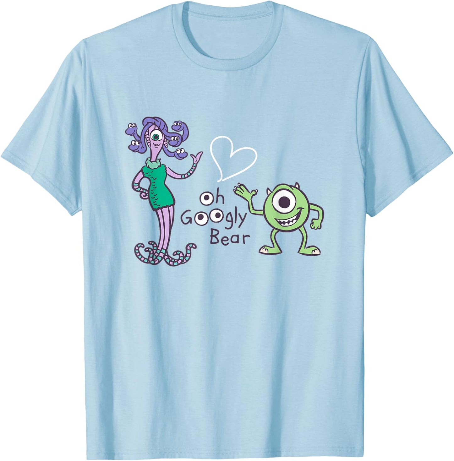 Disney Pixar Monsters Inc. Mike Celia Oh Googly Bear Logo T-Shirt - T-Shirt | Light Blue