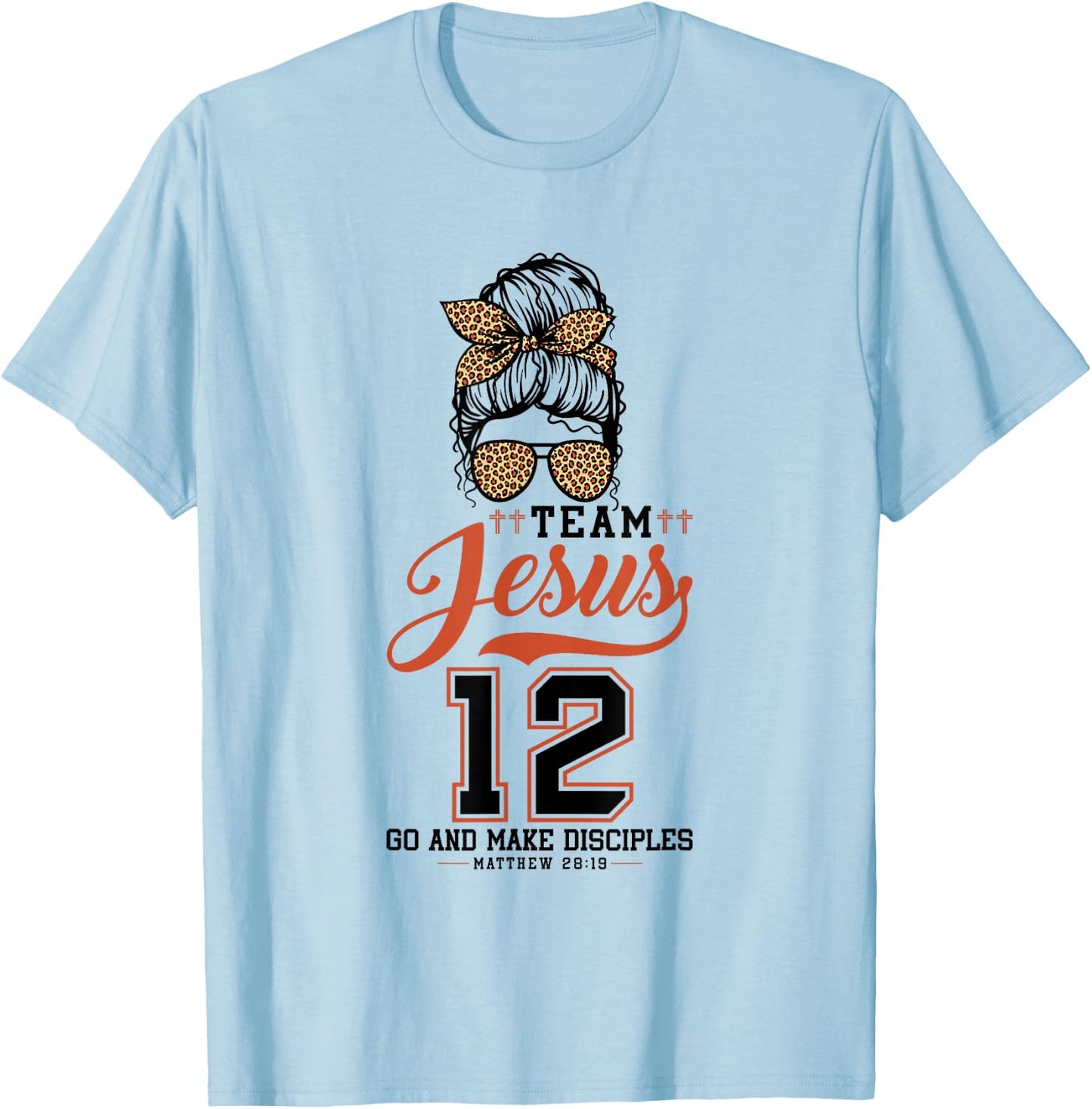 Jesus Baseball Team Jesus Christian Matthew 28:19 Verse T-Shirt - T-Shirt | Light Blue