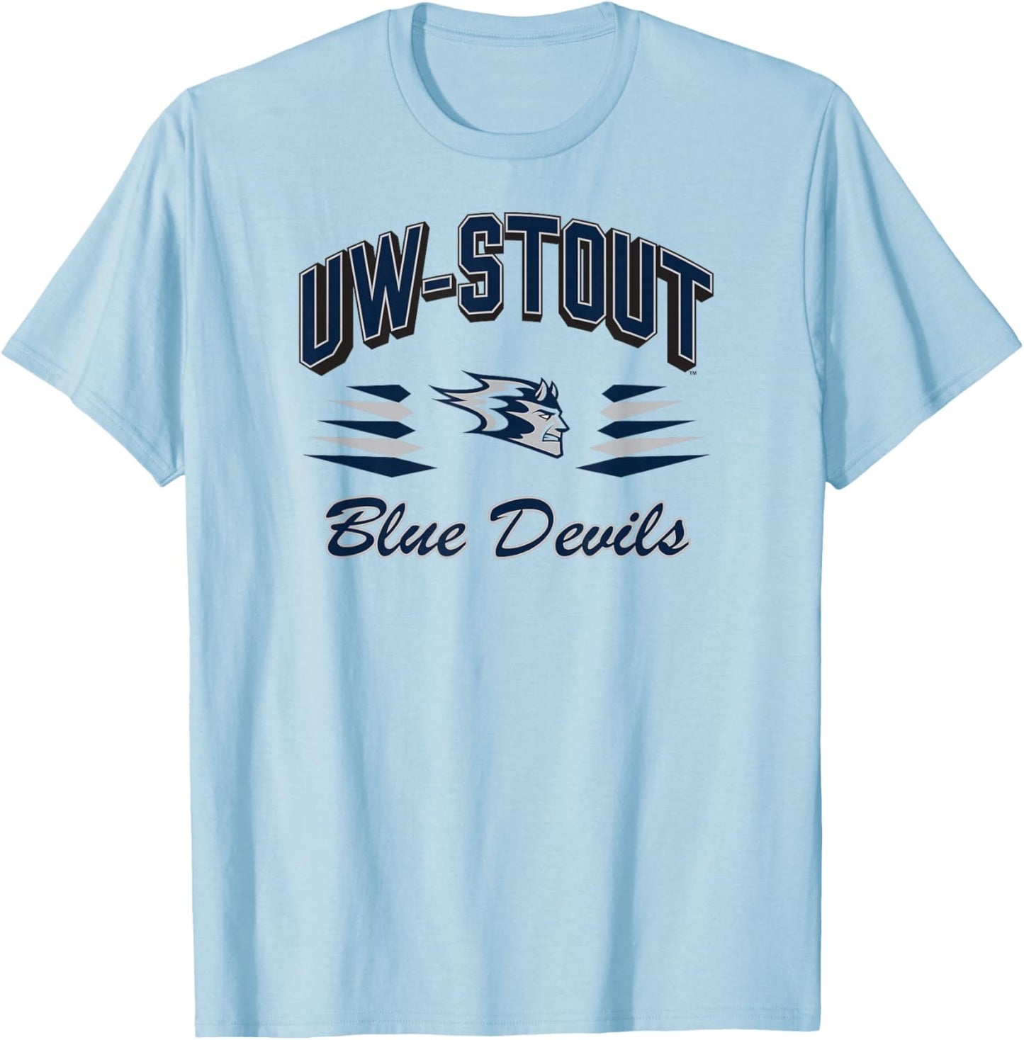 Wisconsin Stout Blue Devils Retro Diamond White T-Shirt - T-Shirt | Light Blue