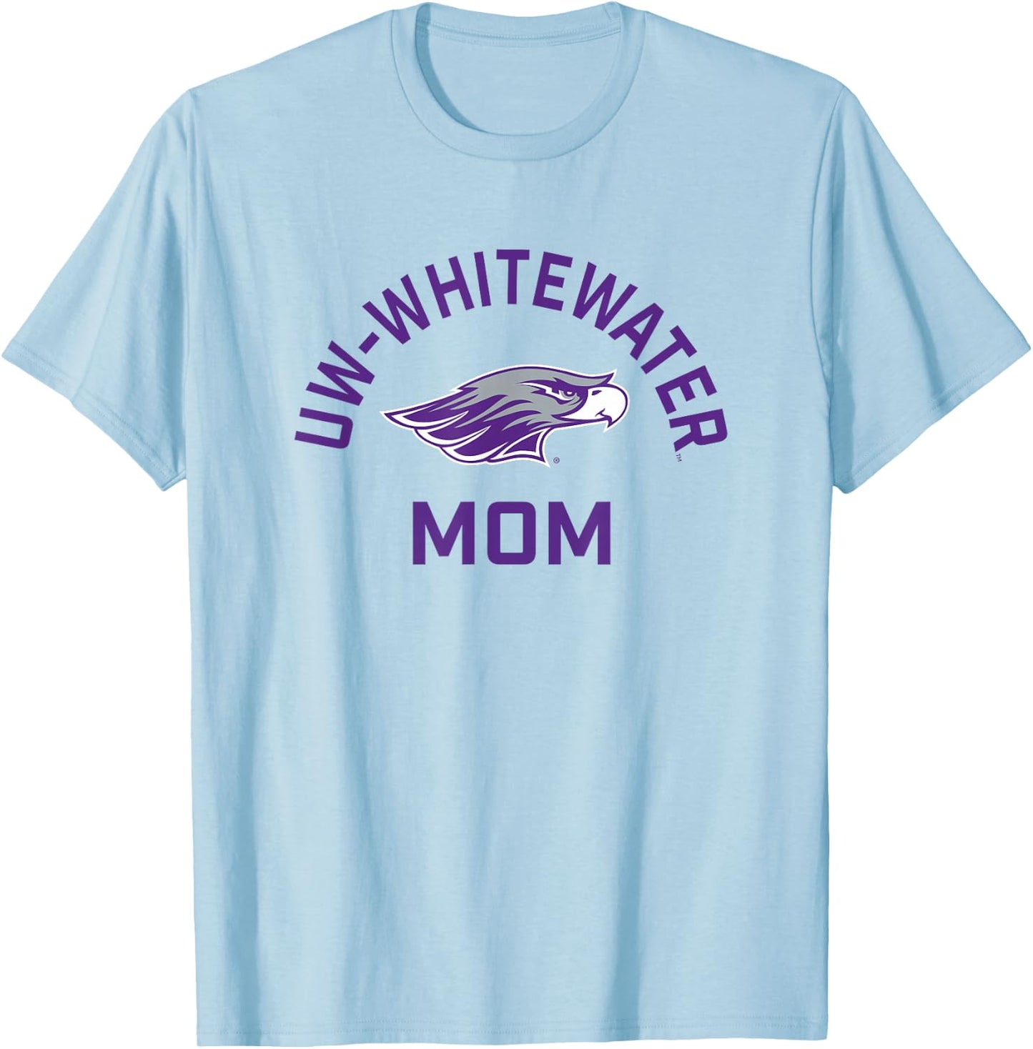 UW-Whitewater Warhawks Arched Mom T-Shirt - T-Shirt | Light Blue
