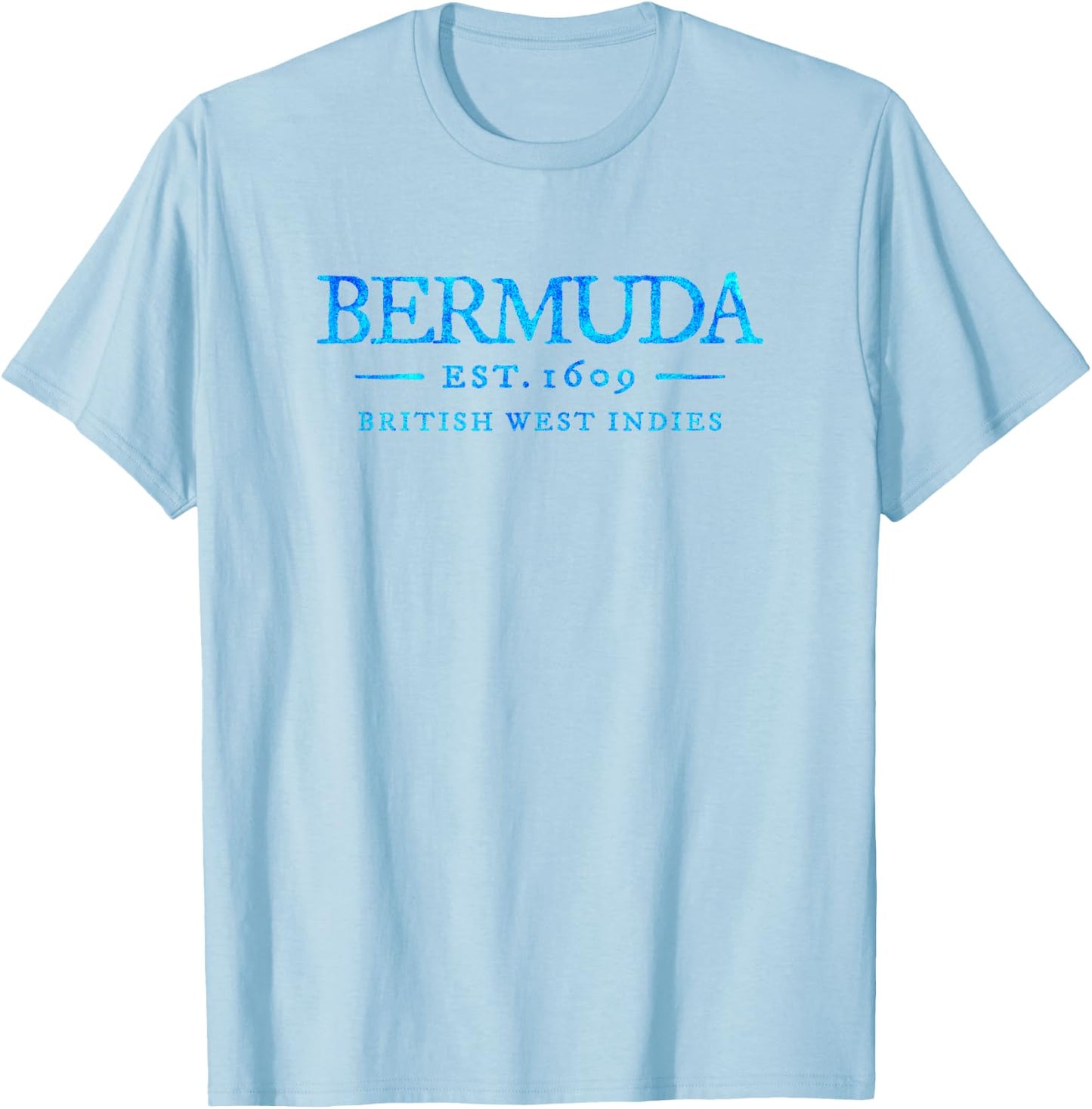 Bermuda Vintage Letter Retro Throwback Vacation Souvenir T-Shirt - T-Shirt | Light Blue