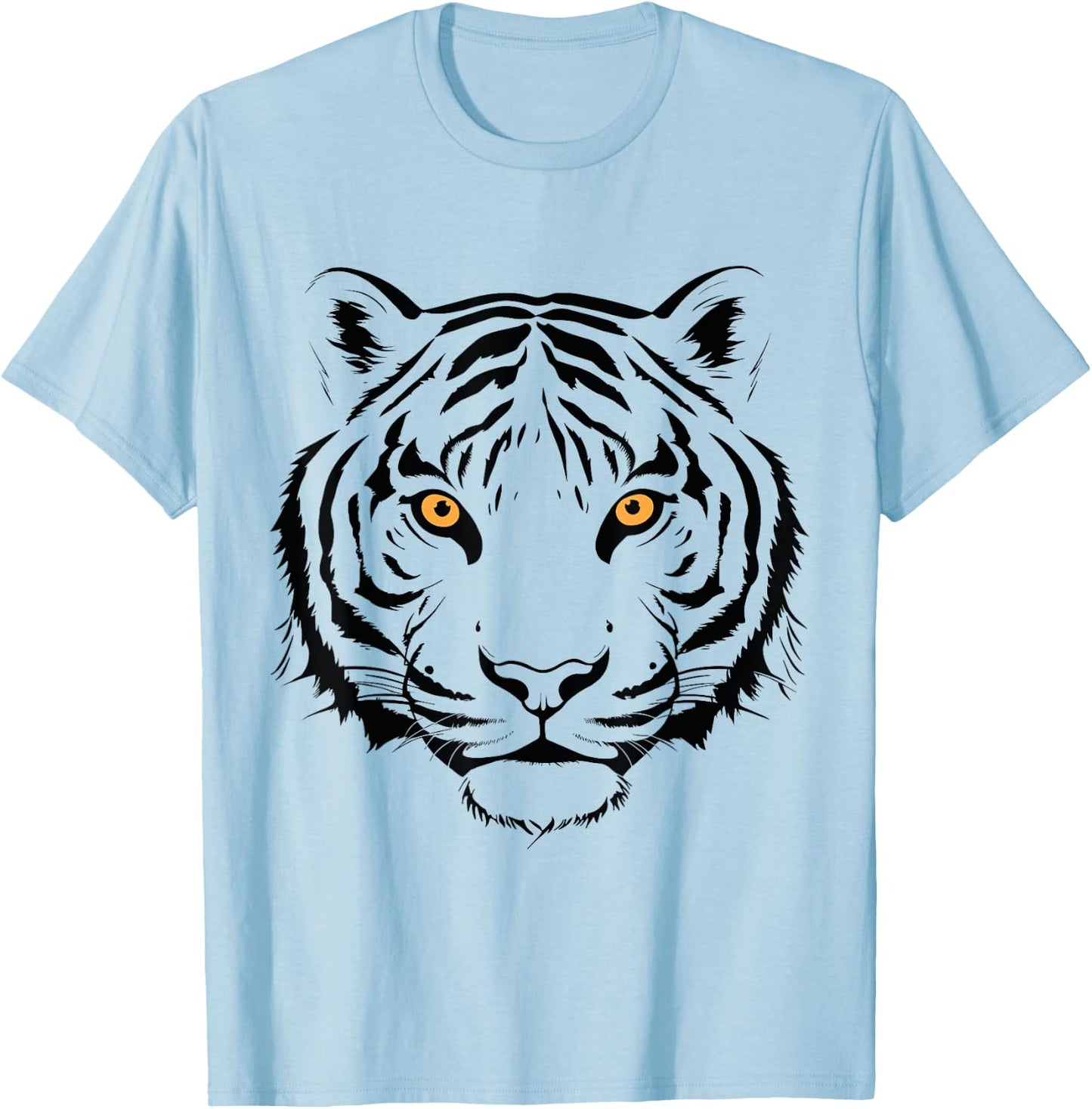 Orange Tiger Face Wild Animal Women Men Orange Tiger Head T-Shirt - T-Shirt | Light Blue