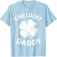 One Lucky Dad St Patricks Day Green Shamrock Leaf T-Shirt - T-Shirt | Light Blue