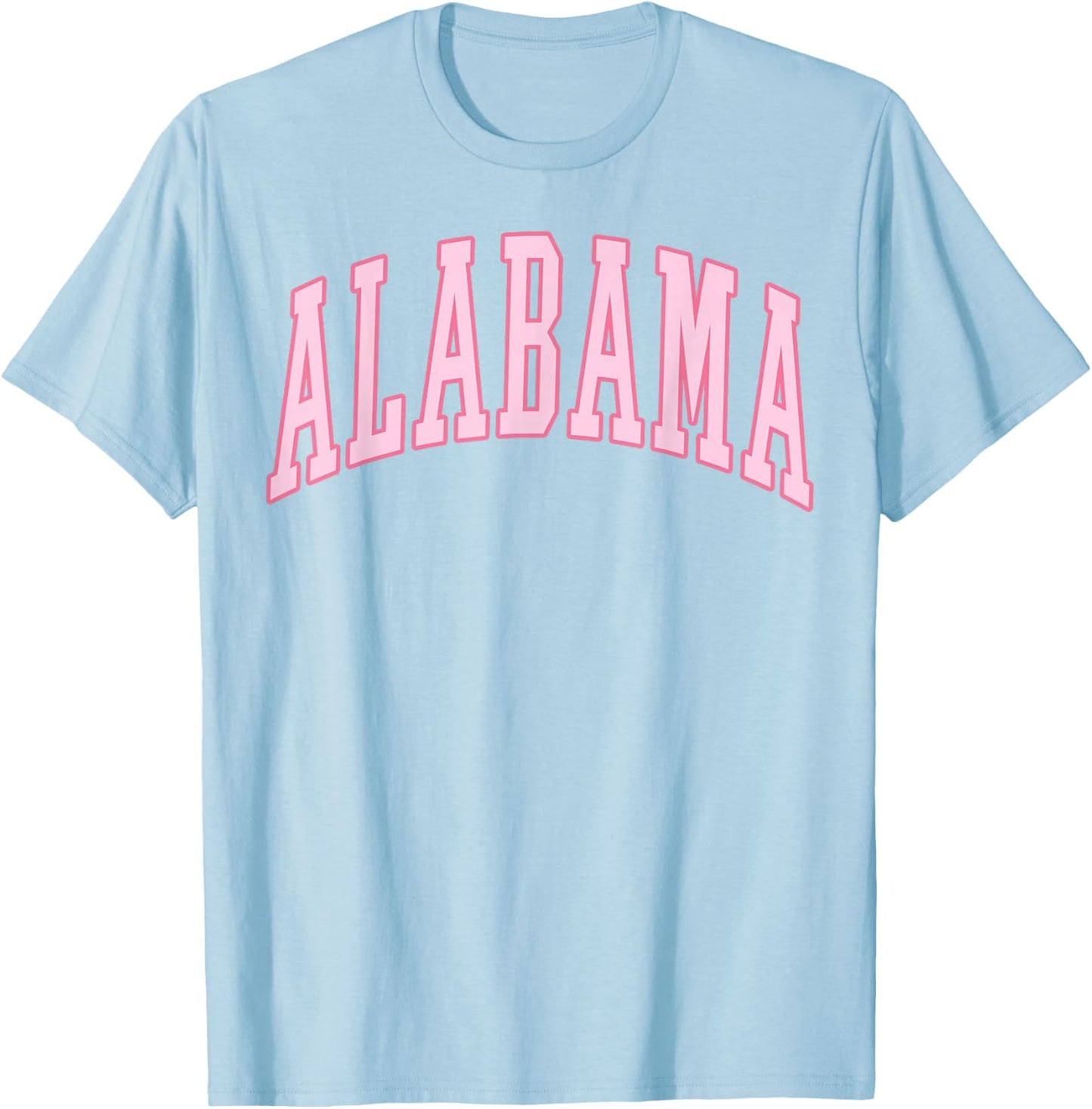 Alabama Vintage Preppy Varsity Pink Sports T-Shirt - T-Shirt | Light Blue
