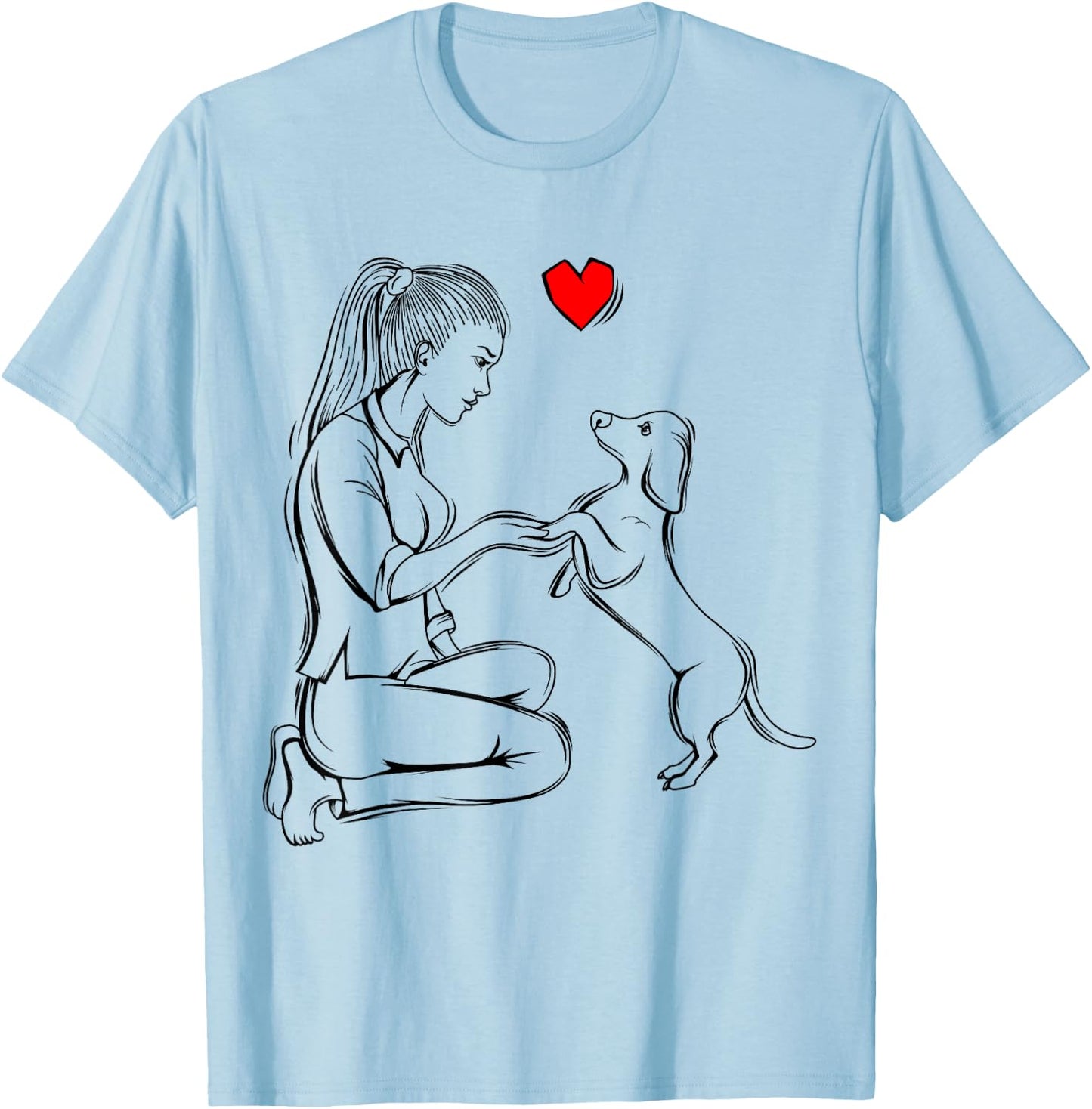 Dachshund Weiner Dog Mom Women Girls T-Shirt - T-Shirt | Light Blue