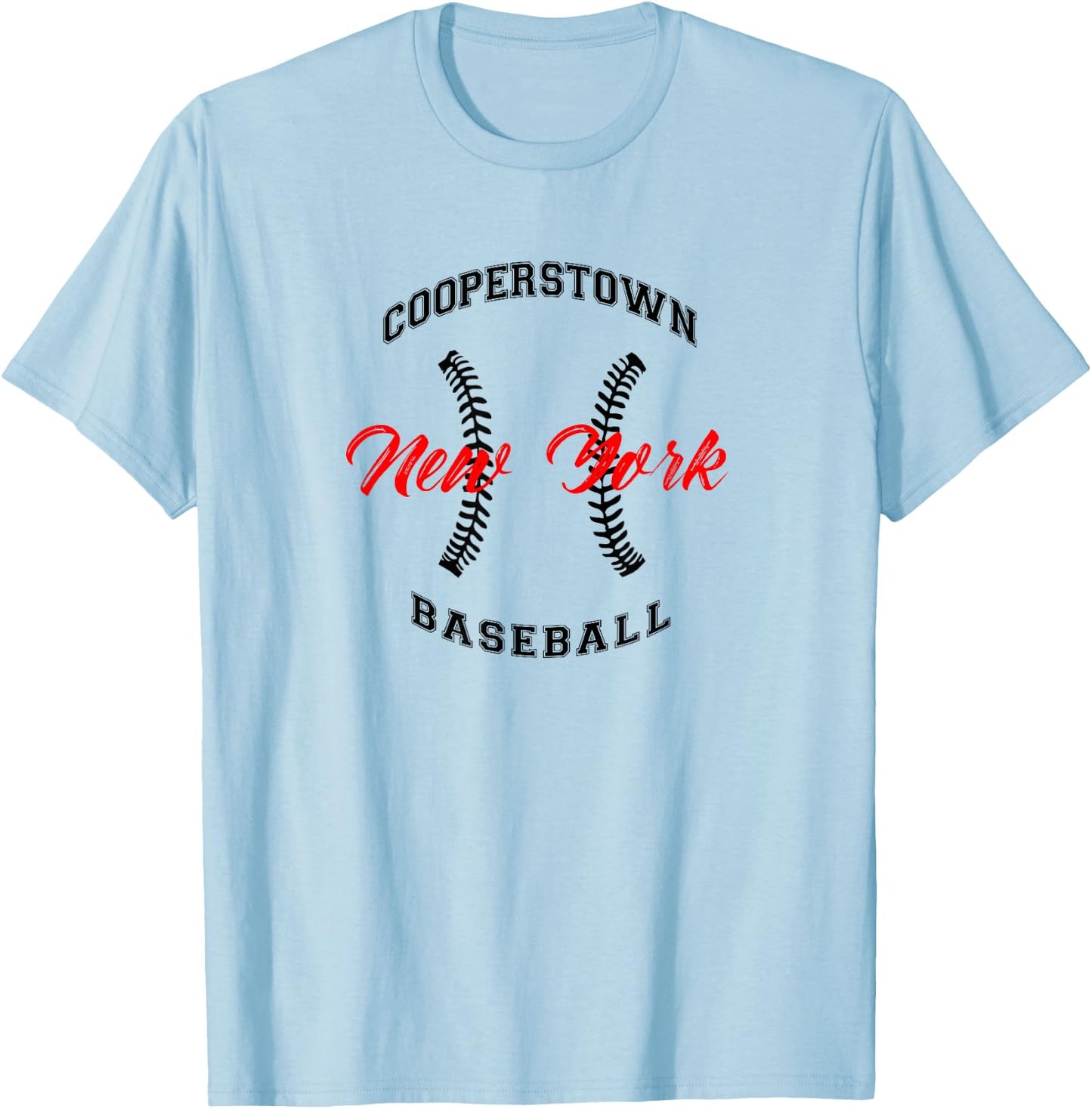 LND4design Cooperstown New York Baseball T-Shirt - T-Shirt | Light Blue