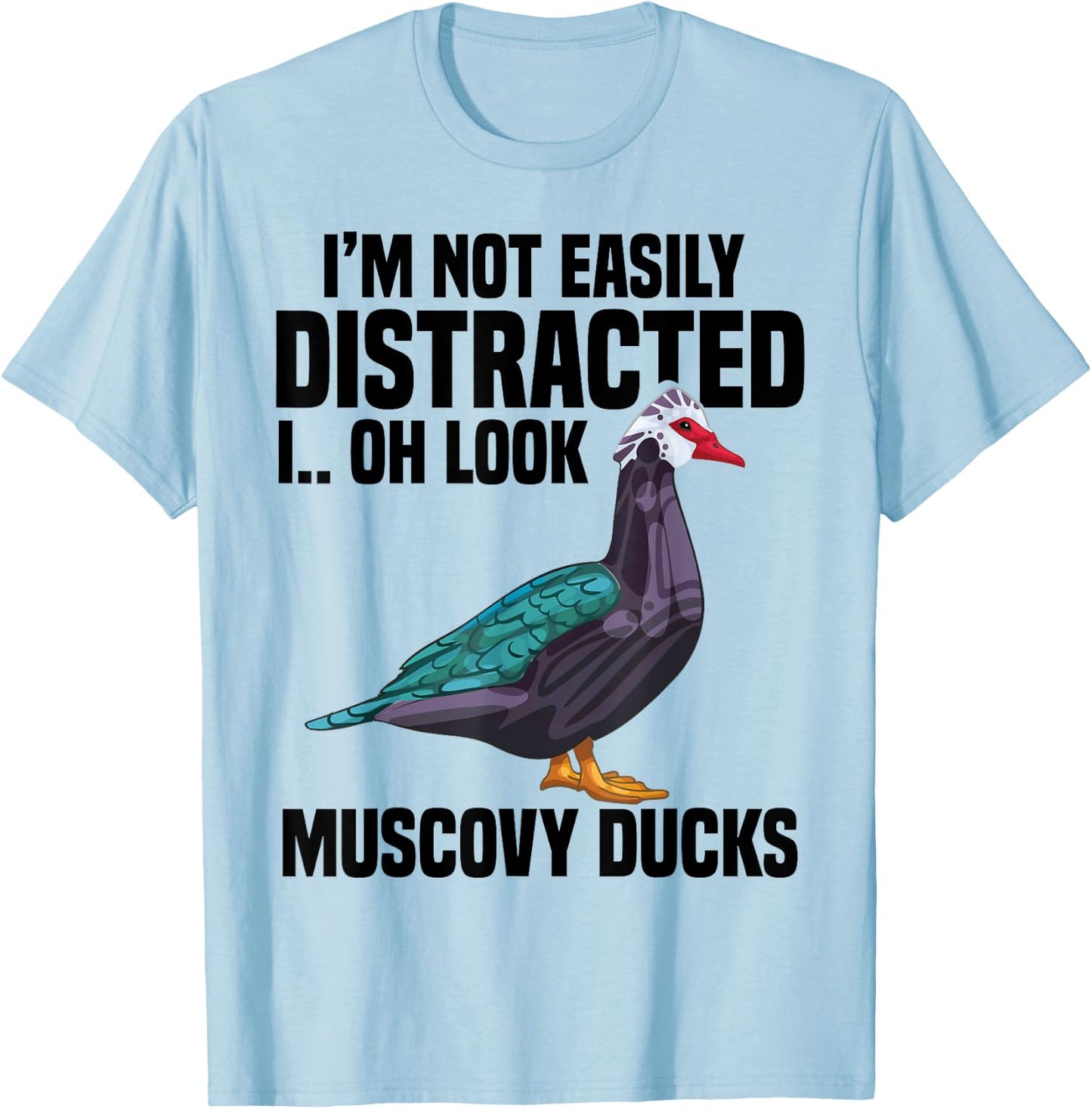 Muscovy Duck Plush Muscovy Duck Necklace Food Muscovy Ducks T-Shirt - T-Shirt | Light Blue