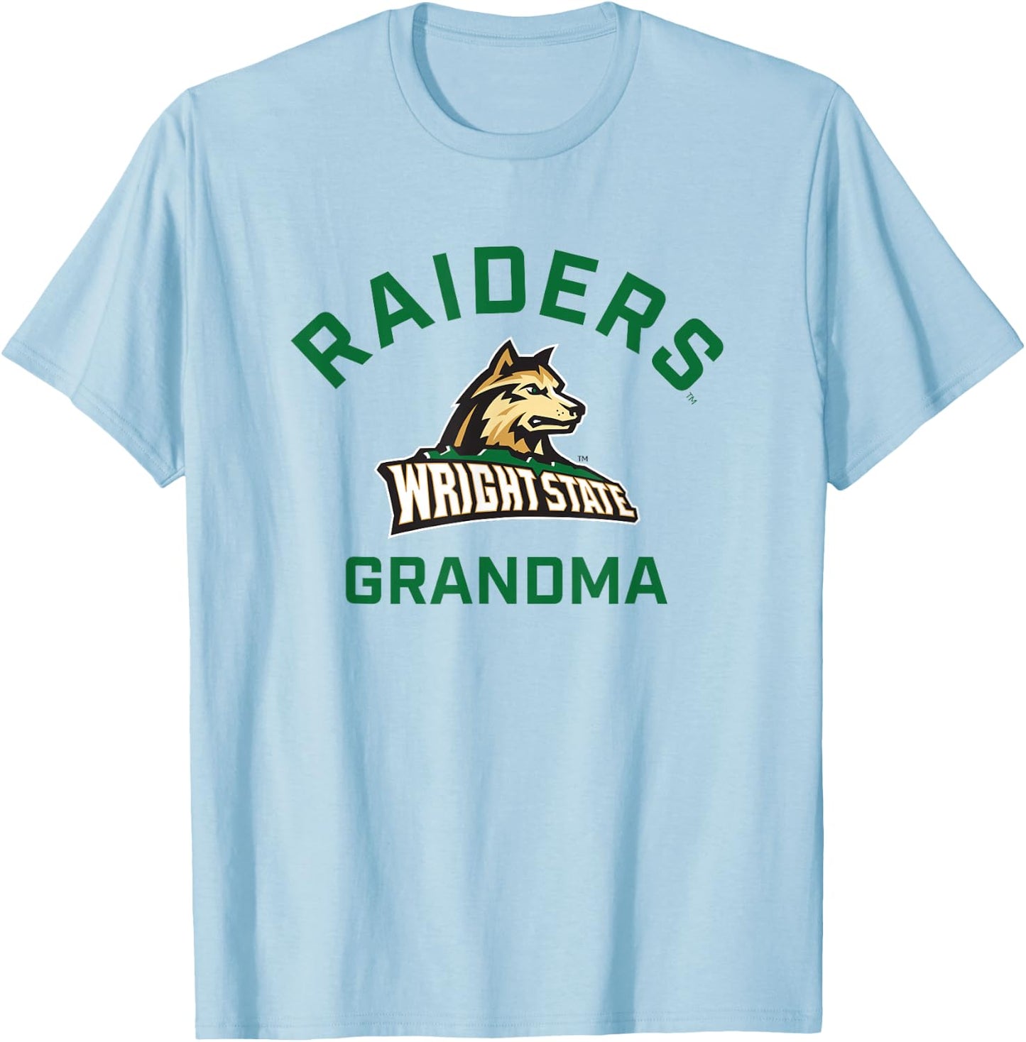 Wright State University WSU Raiders Arched Grandma T-Shirt - T-Shirt | Light Blue