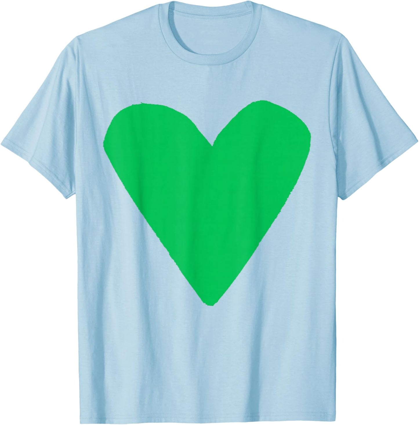 Green Heart Pink T-Shirt - T-Shirt | Light Blue