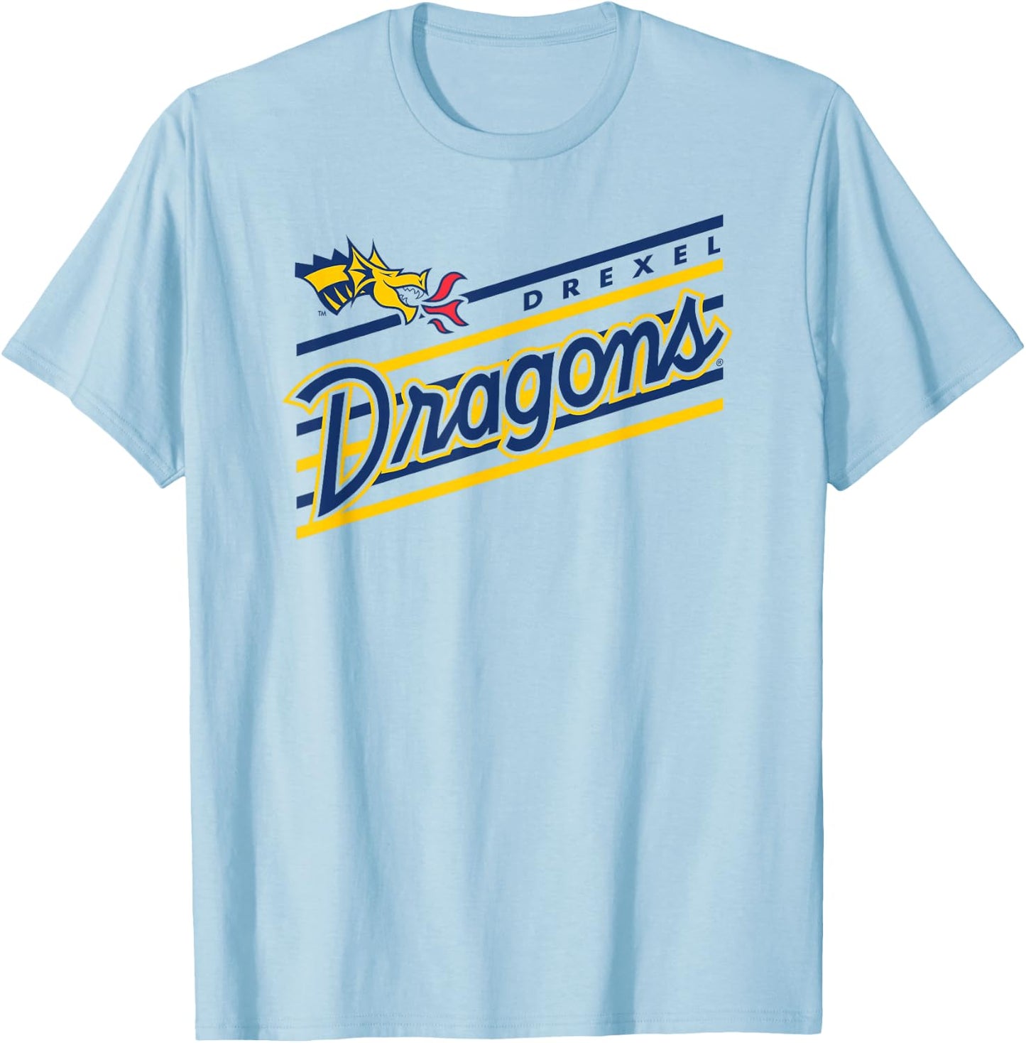 Drexel Dragons Retro Performer White Officially Licensed T-Shirt - T-Shirt | Light Blue