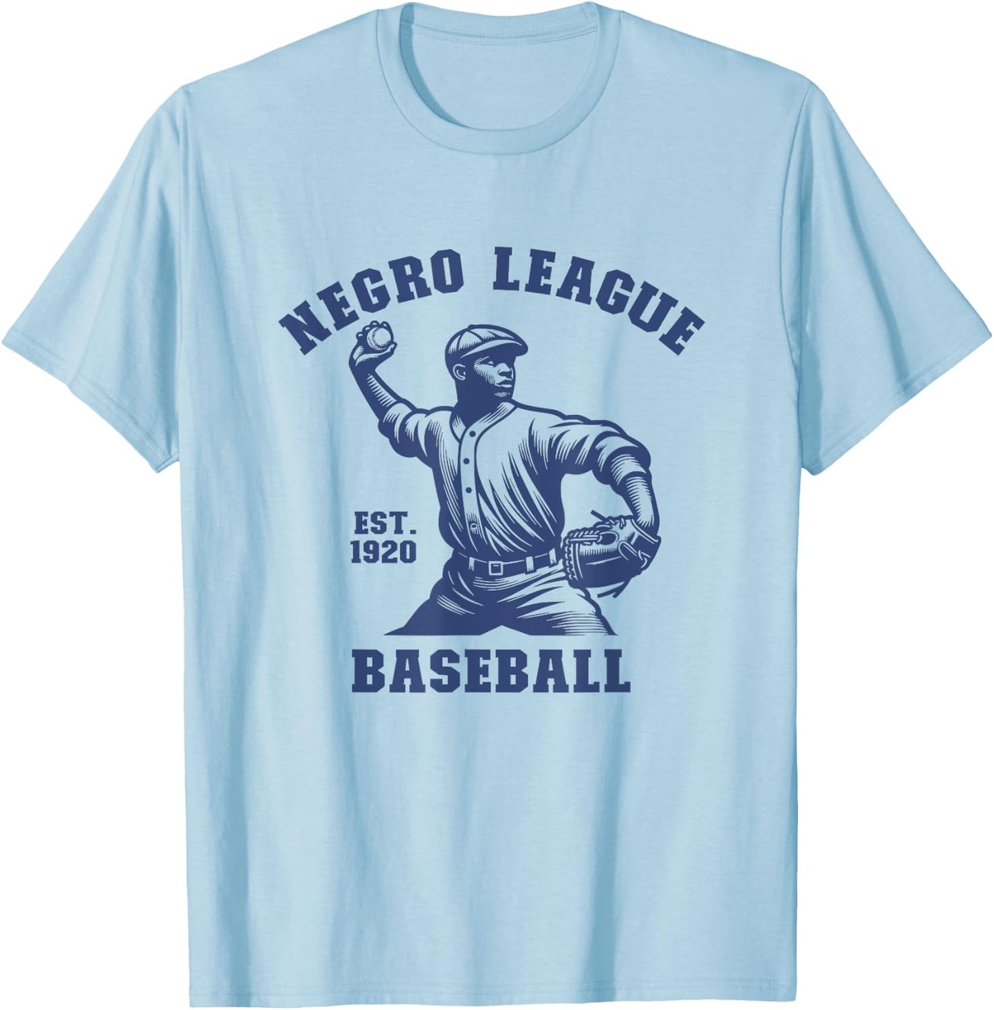 Vintage Negro League Baseball Black History Month T-Shirt - T-Shirt | Light Blue