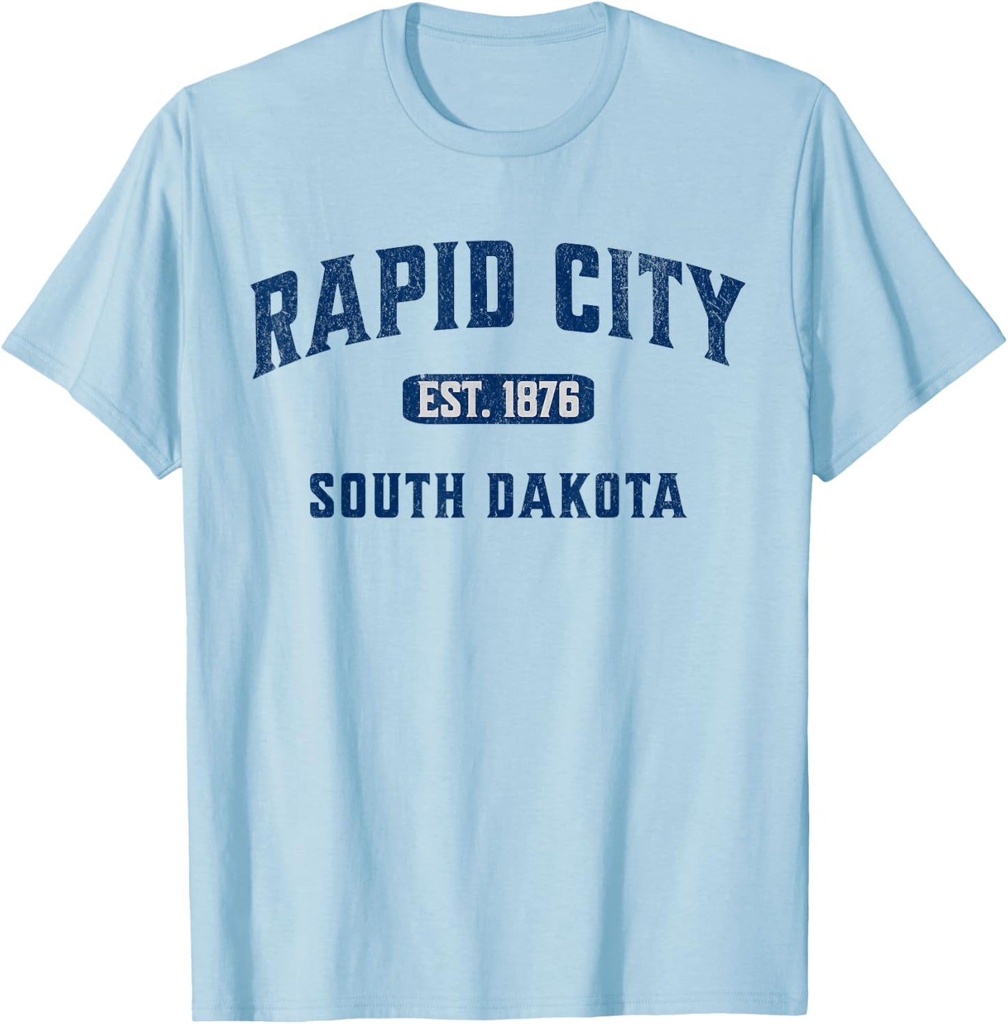 Vintage Athletic Souvenir Visit Rapid City South Dakota T-Shirt - T-Shirt | Light Blue