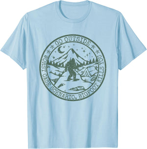 Go Outside Worst Case Scenario A Bigfoot Kills You T-Shirt - T-Shirt | Light Blue
