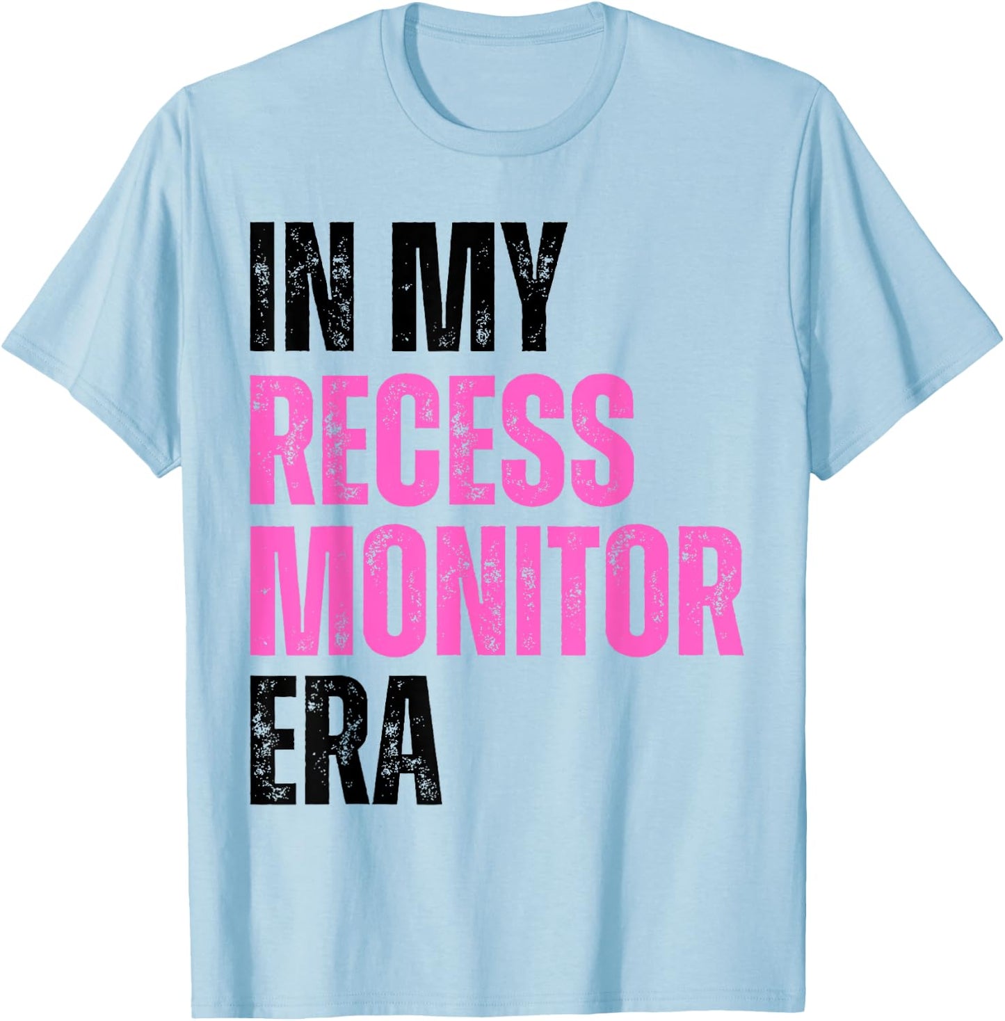 Vintage In My Recess Monitor Era Recess Crew Back To School T-Shirt - T-Shirt | Light Blue