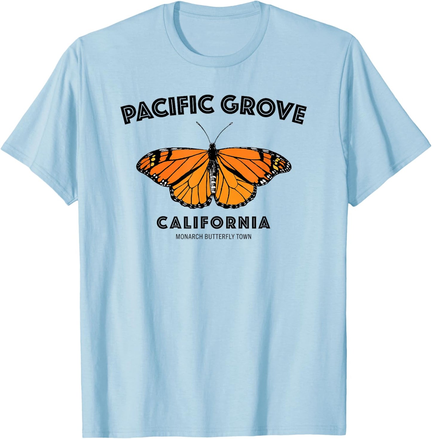 Pacific Grove California Monarch Butterfly Town T-Shirt - T-Shirt | Light Blue