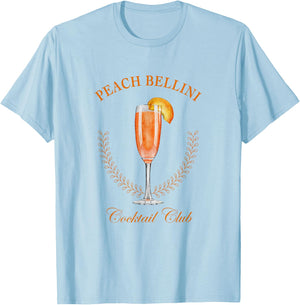 Peach Bellini Cocktail Club T-Shirt - T-Shirt | Light Blue