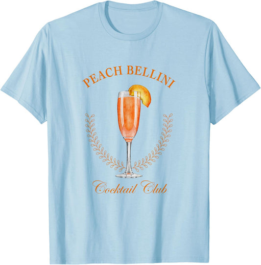 Peach Bellini Cocktail Club T-Shirt - T-Shirt | Light Blue