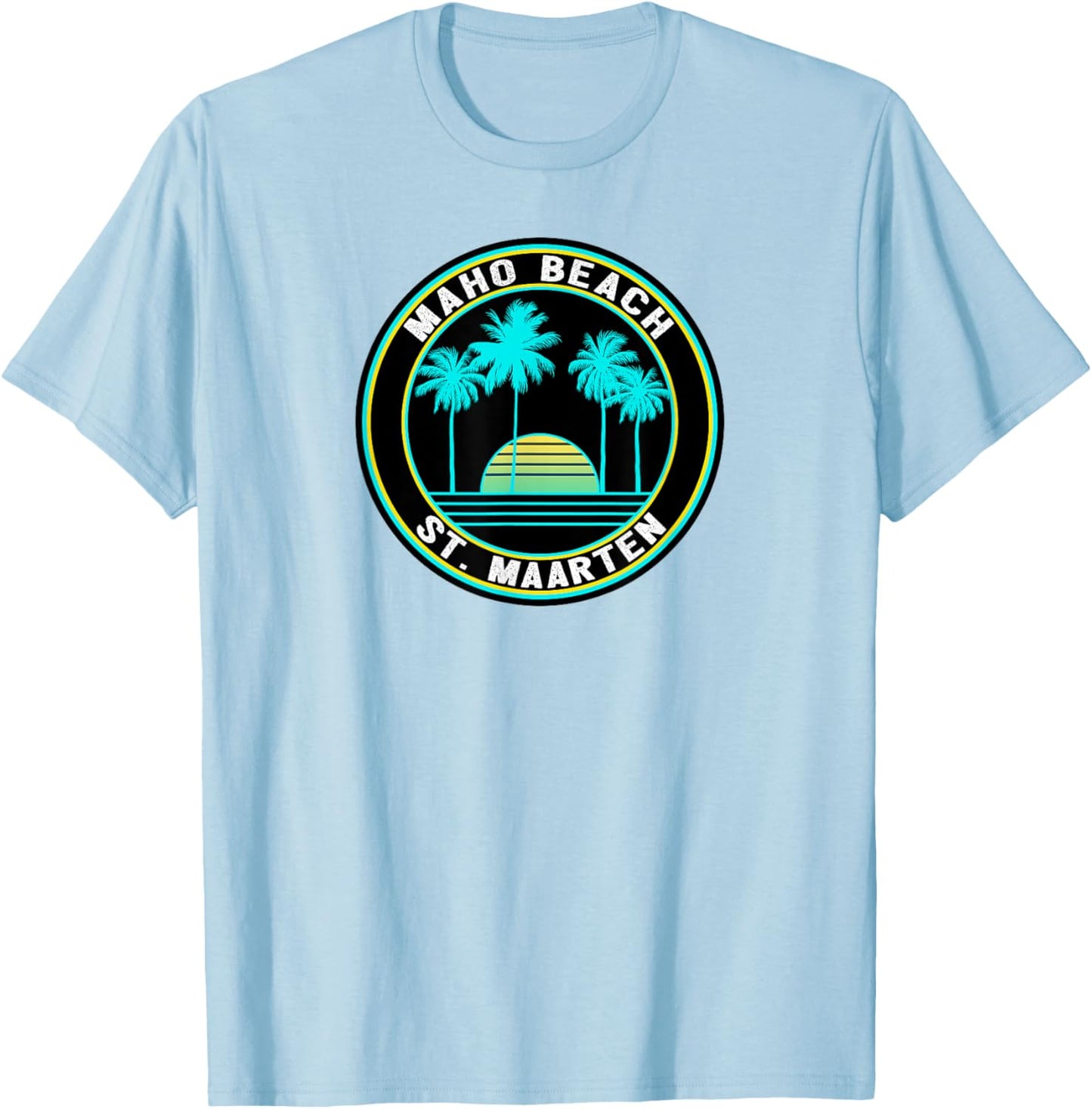 Maho Beach T Shirt Saint Maarten Caribbean Souvenir Women Kids T-Shirt - T-Shirt | Light Blue
