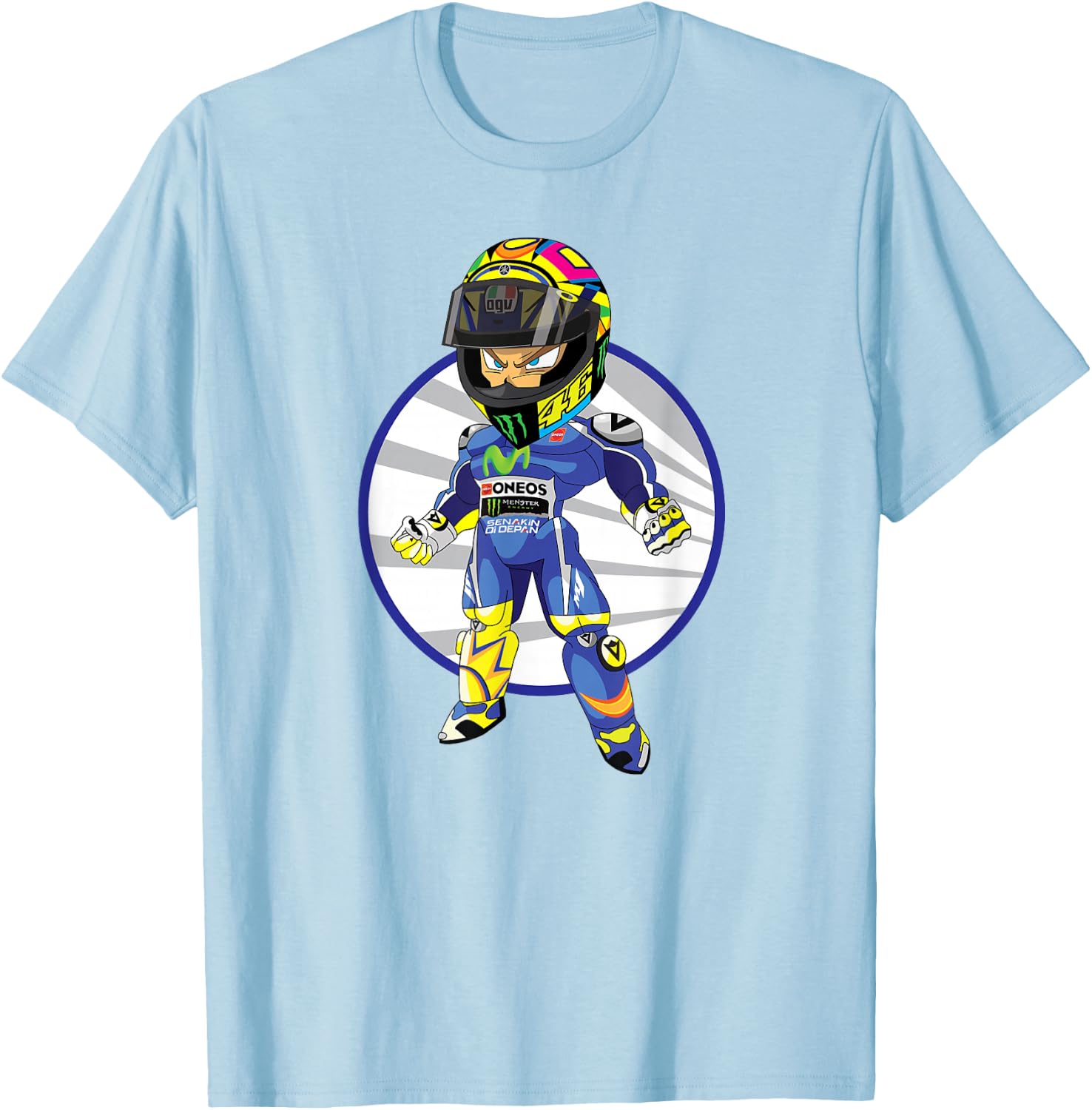 Corsa Designs Forza Vale Moto GP Motorcycle Racing T-Shirt - T-Shirt | Light Blue