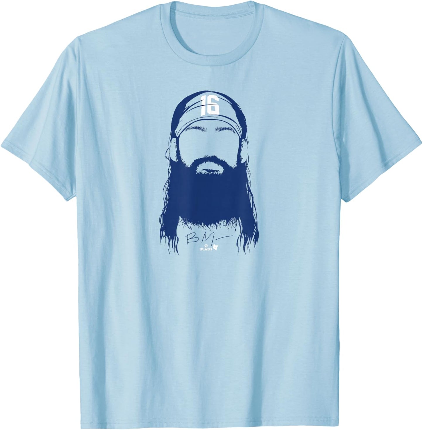Brandon Marsh - Philly Beard (Red) - Philadelphia Baseball T-Shirt - T-Shirt | Light Blue
