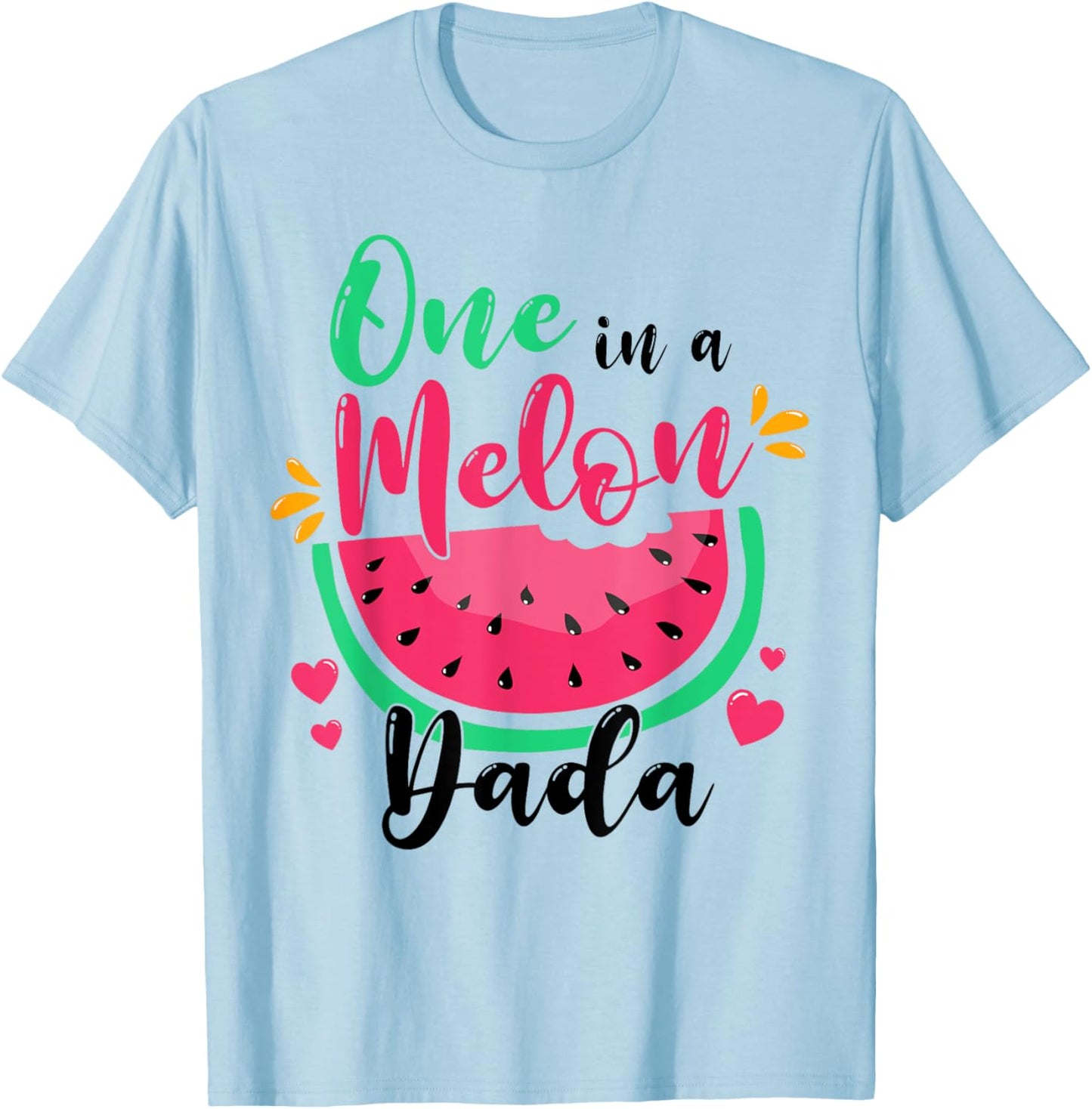 One in a Melon Dada Summer Birthday Party Matching Family T-Shirt - T-Shirt | Light Blue