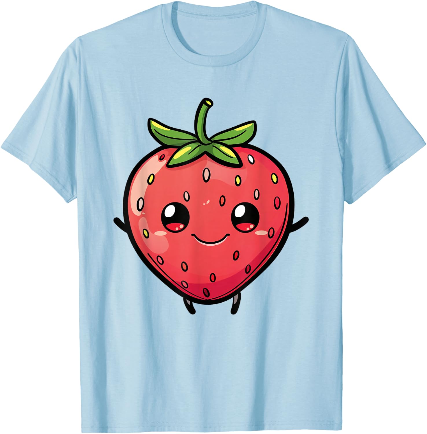 Cute Strawberry - Funny Strawberry Fruit T-Shirt - T-Shirt | Light Blue