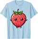 Cute Strawberry - Funny Strawberry Fruit T-Shirt - T-Shirt | Light Blue
