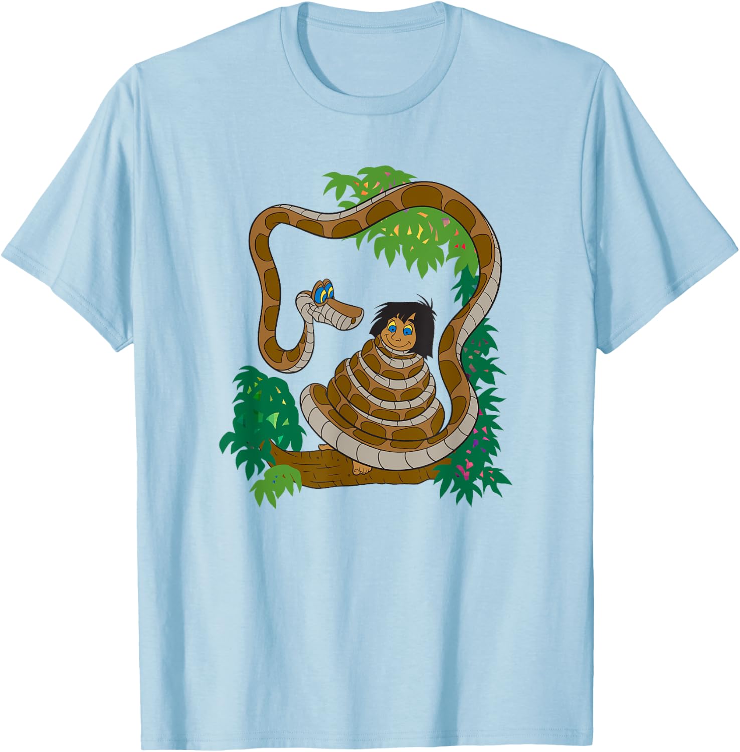 Disney The Jungle Book Mowgli & Kaa Hypnotize Poster T-Shirt - T-Shirt | Light Blue