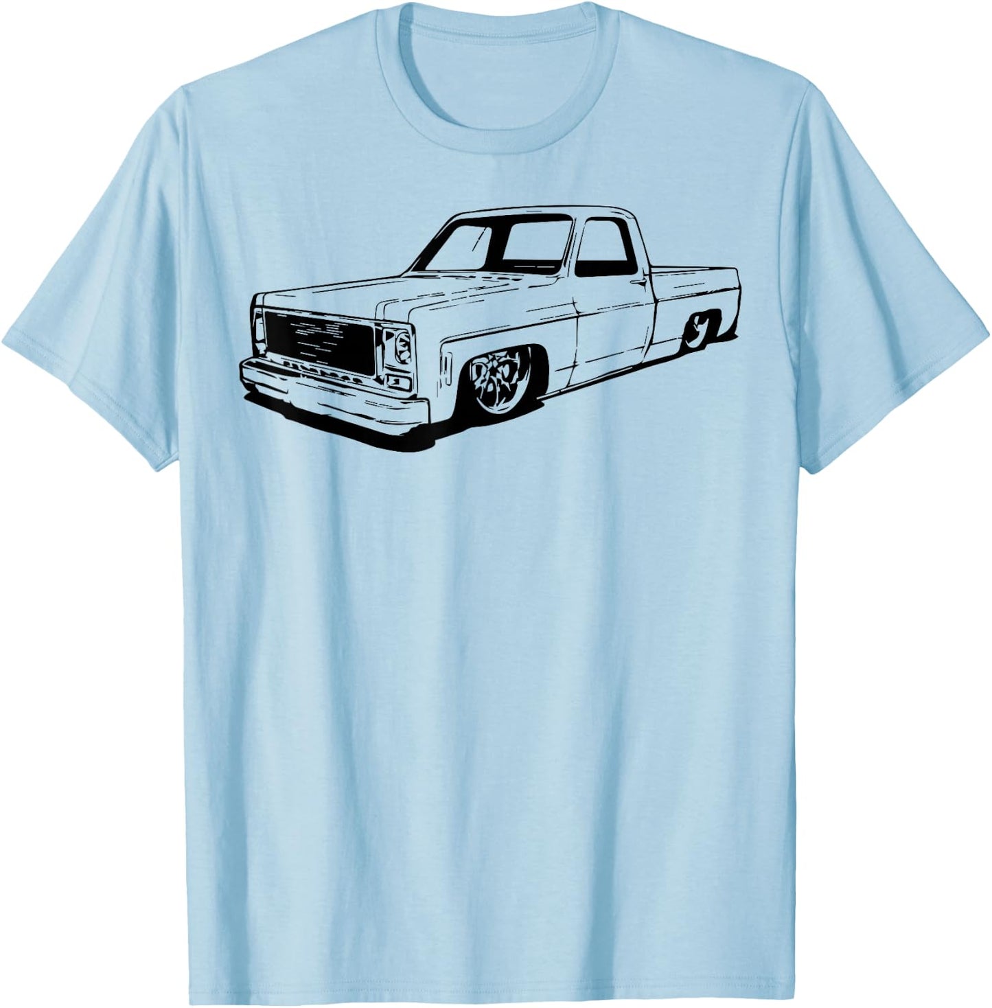 Vintage 73-87 Mini C10 Truck Slammed Graphic Dad Gag Father T-Shirt - T-Shirt | Light Blue