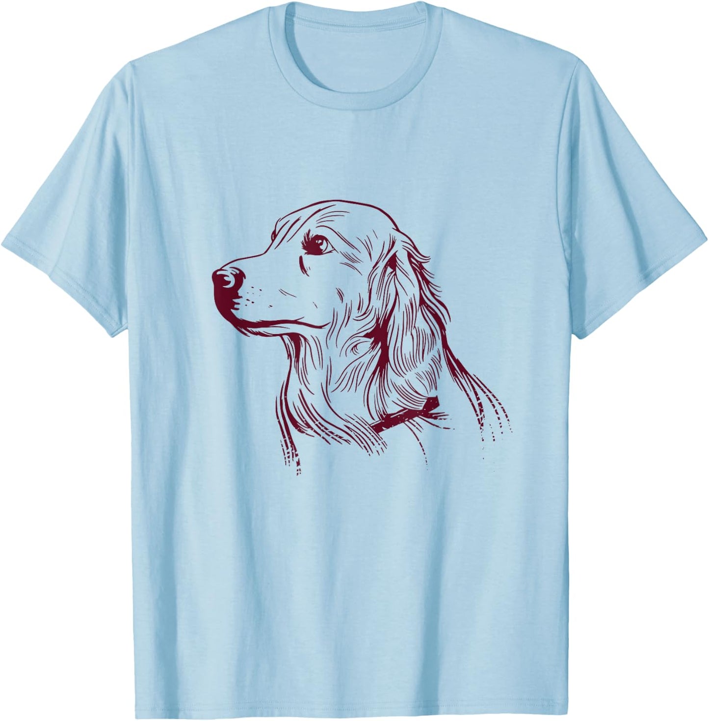 Golden Retriever Portrait Dog Owner Yellow Graphic T-Shirt - T-Shirt | Light Blue