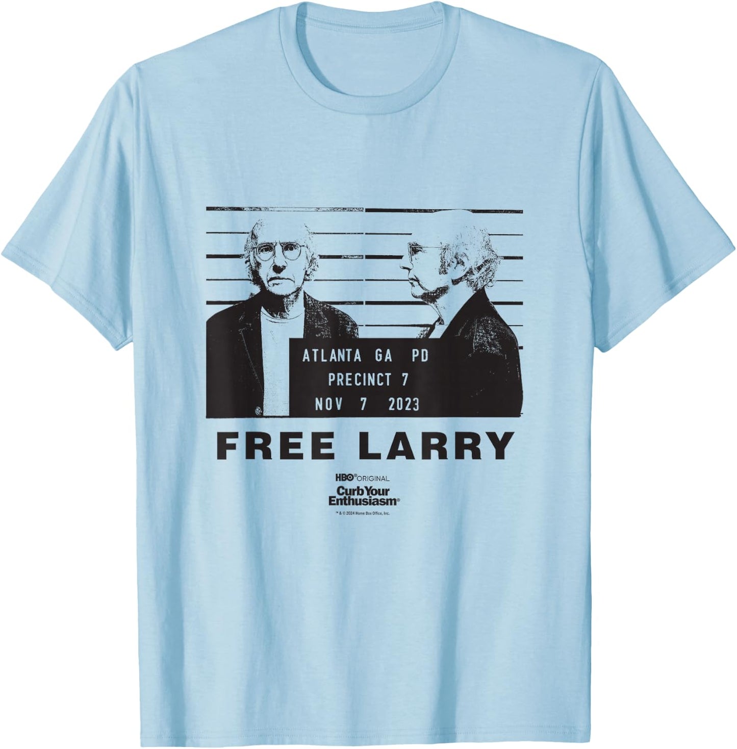 Curb Your Enthusiasm Free Larry Officially Licensed T-Shirt - T-Shirt | Light Blue
