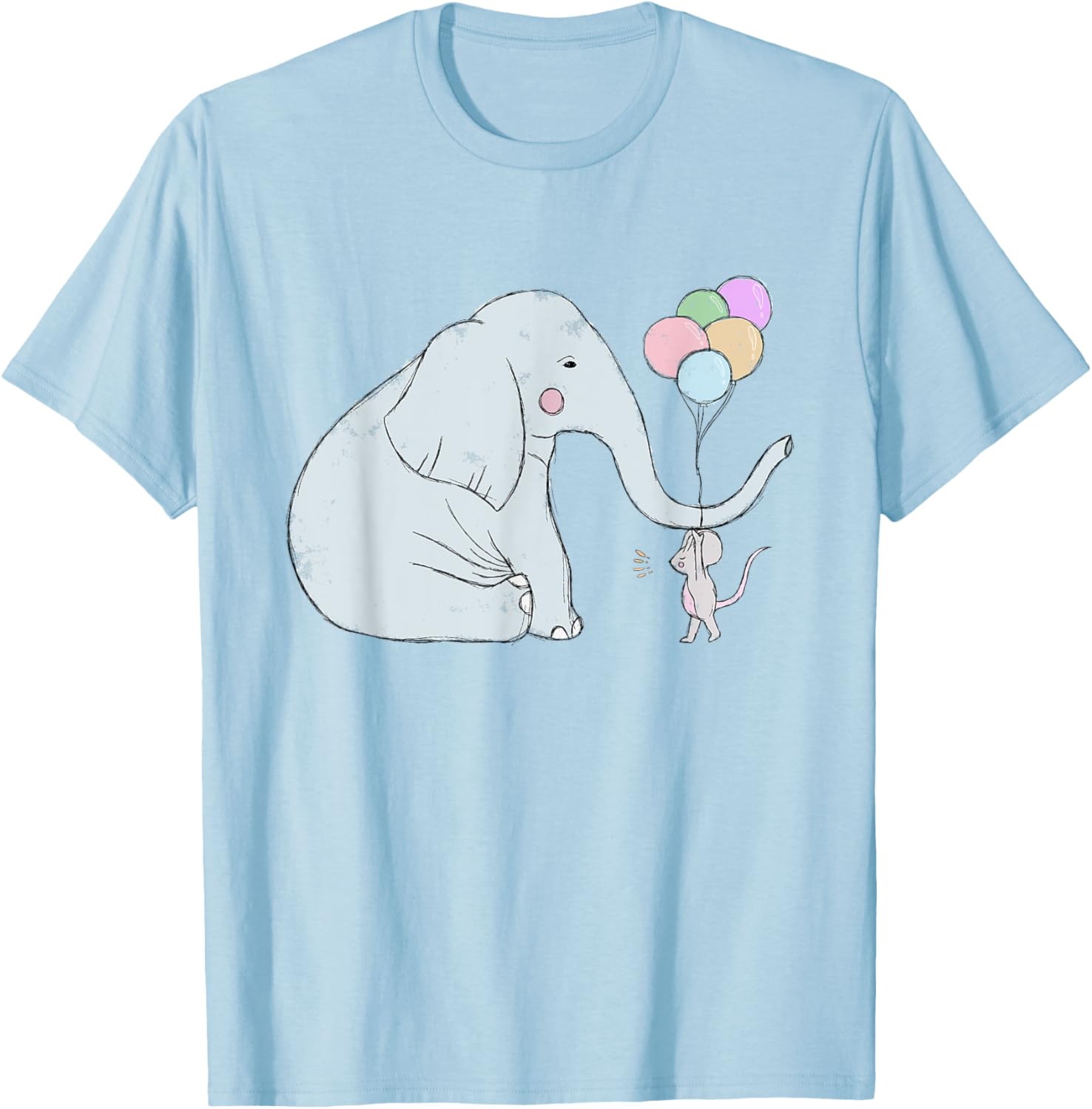Elephant and mouse together illustration Love T-Shirt - T-Shirt | Light Blue