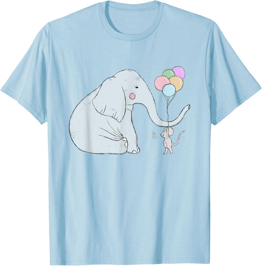 Elephant and mouse together illustration Love T-Shirt - T-Shirt | Light Blue