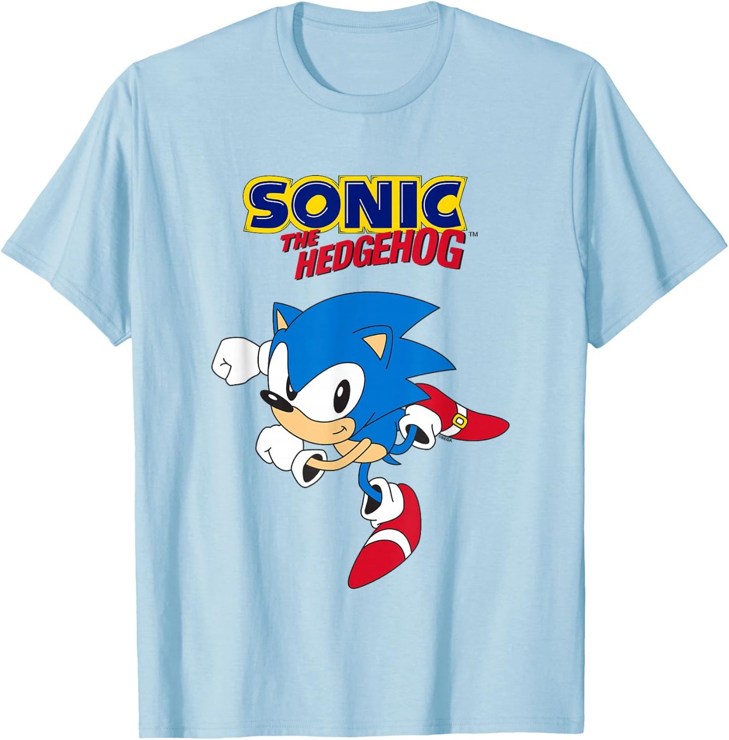Sonic The Hedgehog Classic Sonic Running Cool Shot T-Shirt - T-Shirt | Light Blue