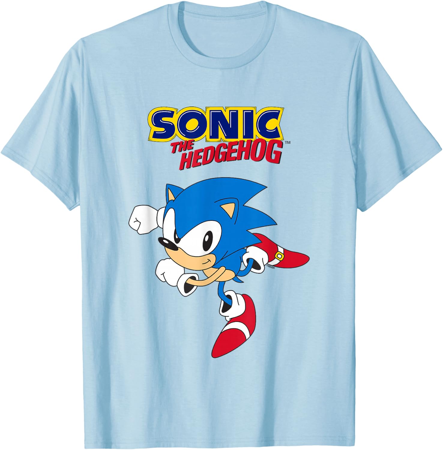 Sonic The Hedgehog Classic Sonic Running Cool Shot T-Shirt - T-Shirt | Light Blue