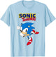 Sonic The Hedgehog Classic Sonic Running Cool Shot T-Shirt - T-Shirt | Light Blue