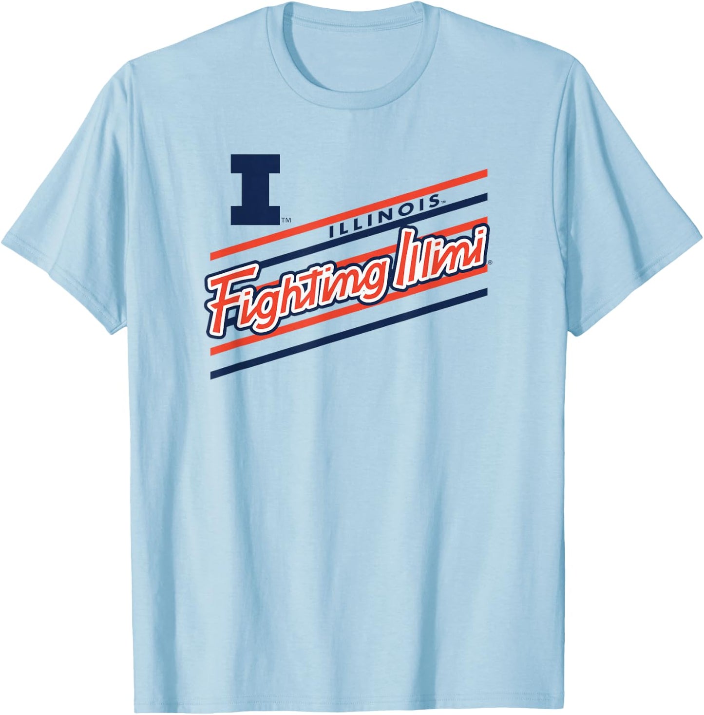 Illinois Fighting Illini Retro Performer Gray T-Shirt - T-Shirt | Light Blue