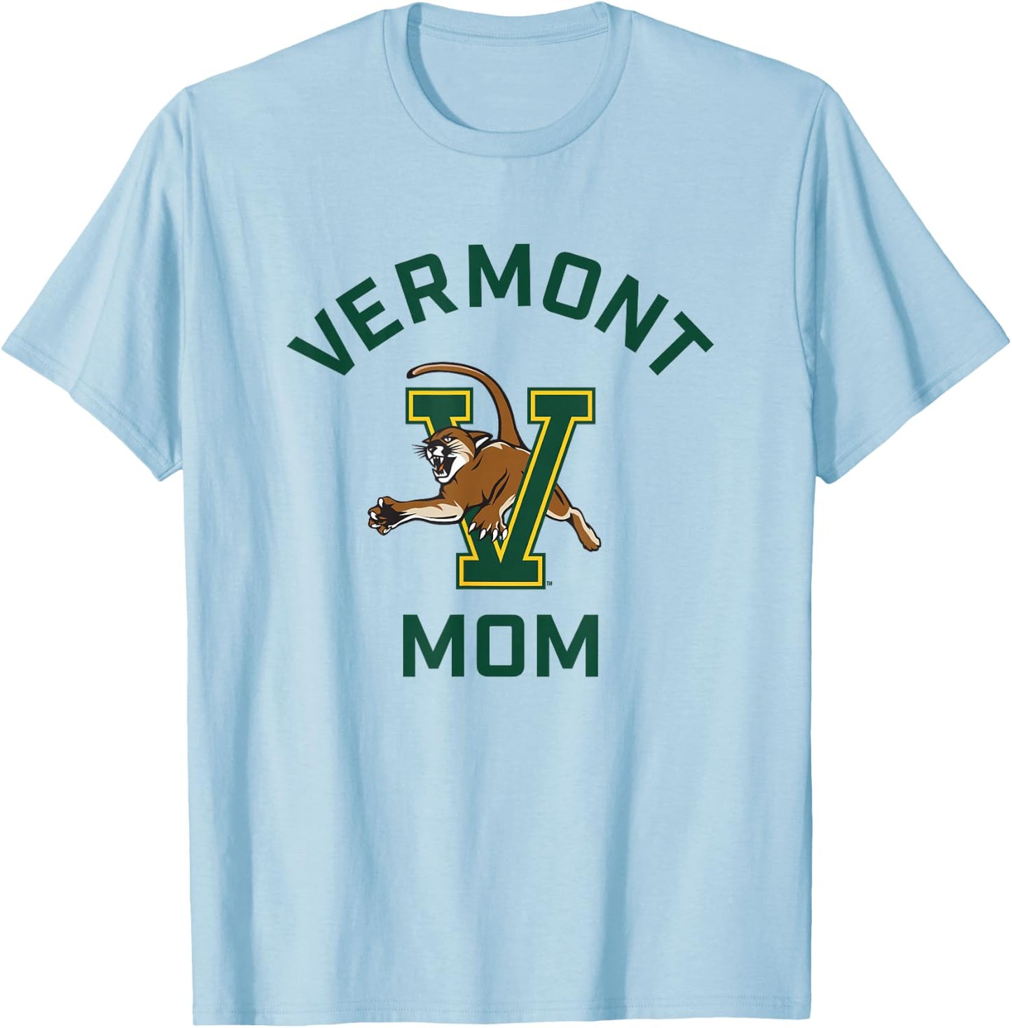 University of Vermont Catamounts Arched Mom T-Shirt - T-Shirt | Light Blue