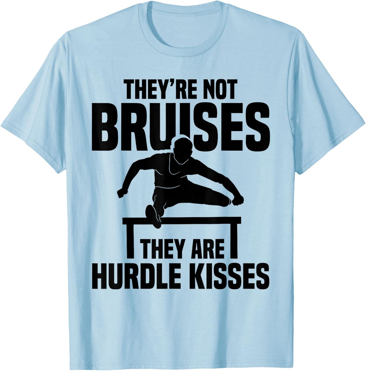 Track & Field Hurdles Shoes Hurdles Spikes Men Hurdler T-Shirt - T-Shirt | Light Blue