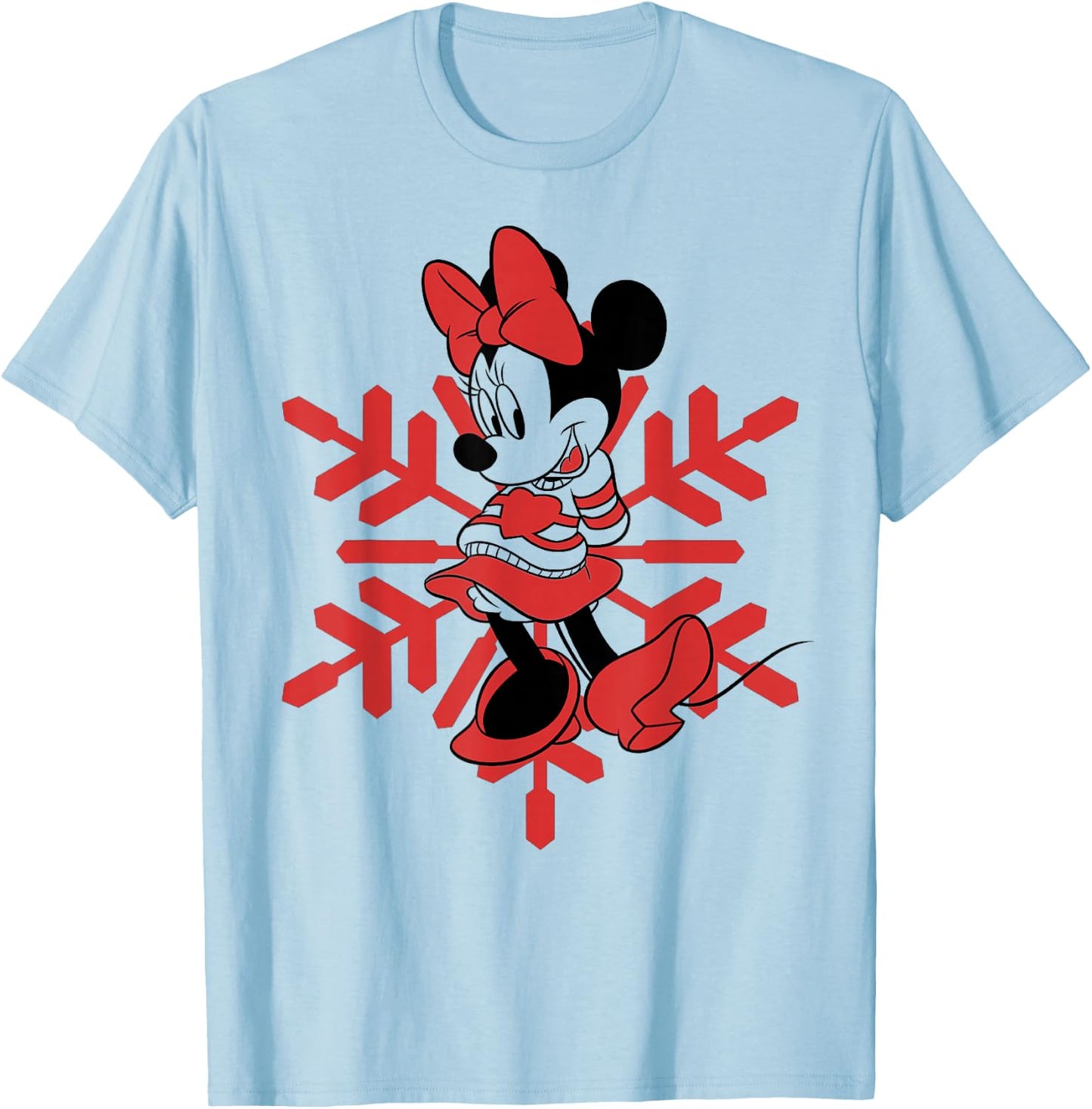 Disney Minnie Mouse Christmas Outline T-Shirt - T-Shirt | Light Blue