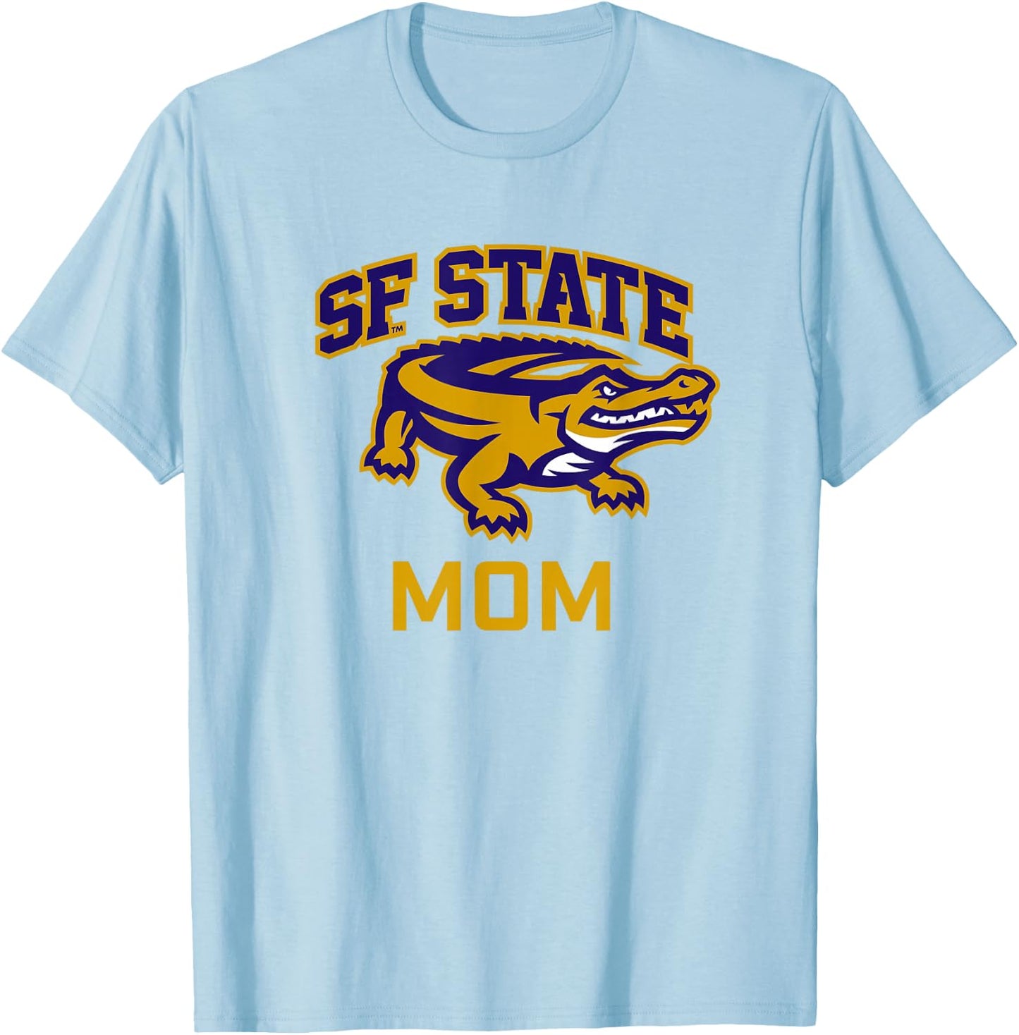 San Francisco State SFSU Gators Arched Mom T-Shirt - T-Shirt | Light Blue