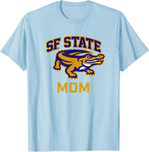 San Francisco State SFSU Gators Arched Mom T-Shirt - T-Shirt | Light Blue
