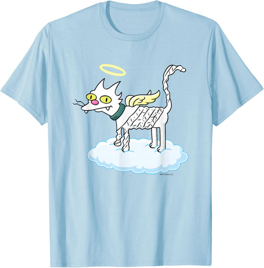 The Simpsons Cute Snowball Angel In Heaven Big Chest Logo T-Shirt - T-Shirt | Light Blue
