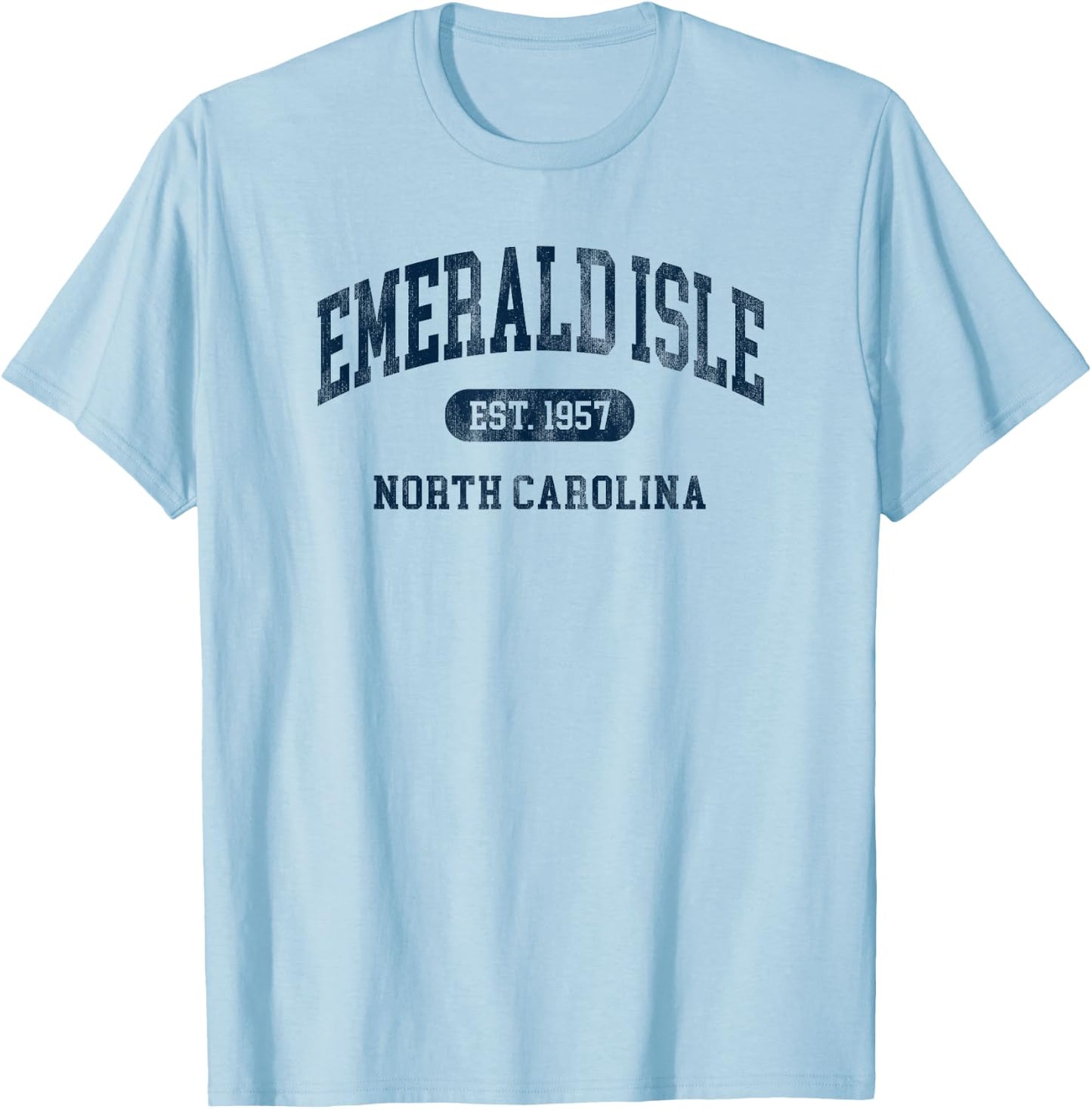 Emerald Isle North Carolina Est 1957 Retro Preppy Throwback T-Shirt - T-Shirt | Light Blue