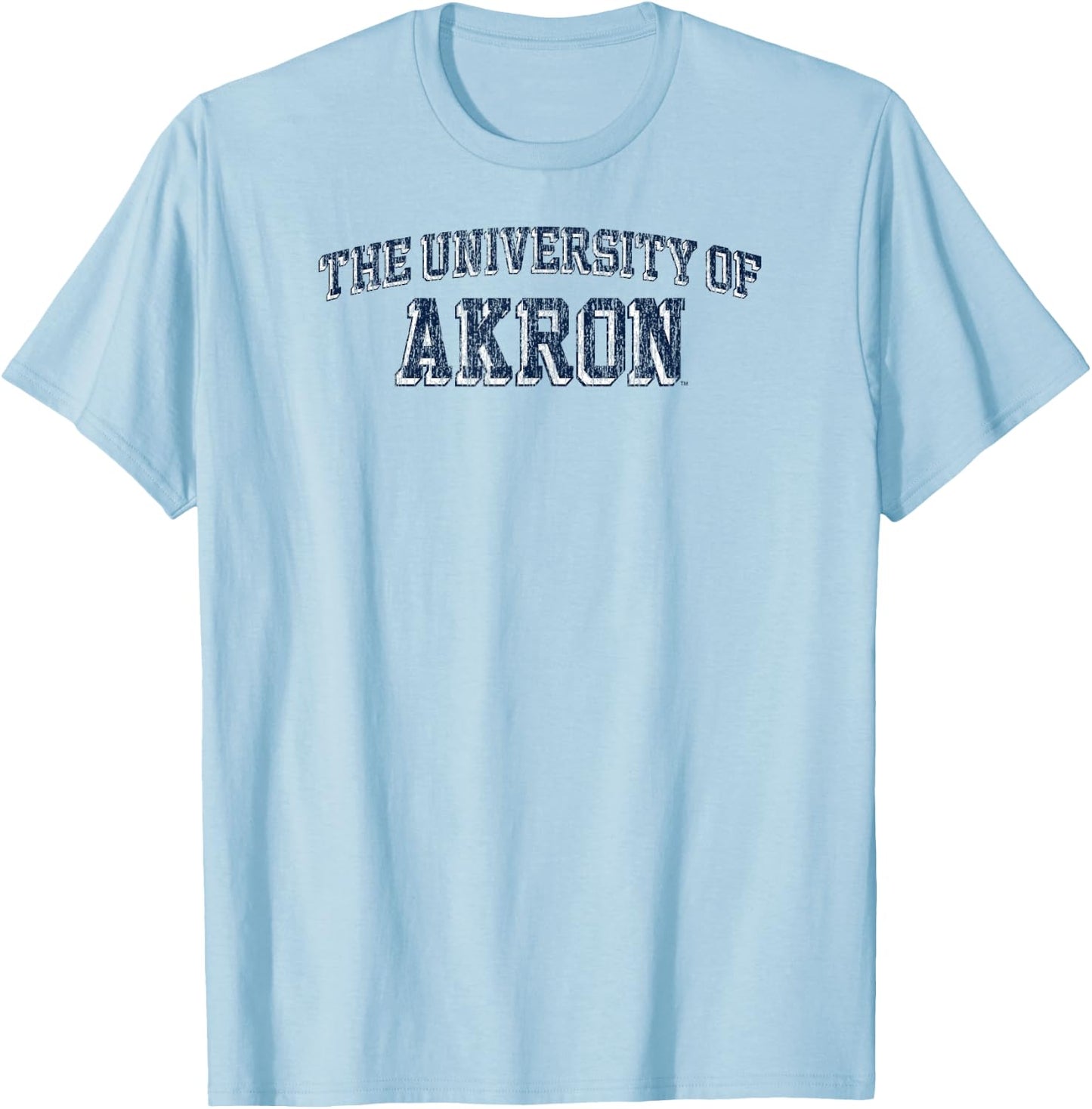 Akron Zips Retro Arch Gray Officially Licensed T-Shirt - T-Shirt | Light Blue
