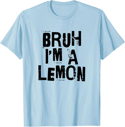 Bruh I'm A Lemon Funny Halloween Costume Men Women Boy Girl T-Shirt - T-Shirt | Light Blue
